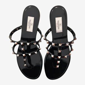 Valentino Garavani Rockstud Rubber Sandals, size IT 38